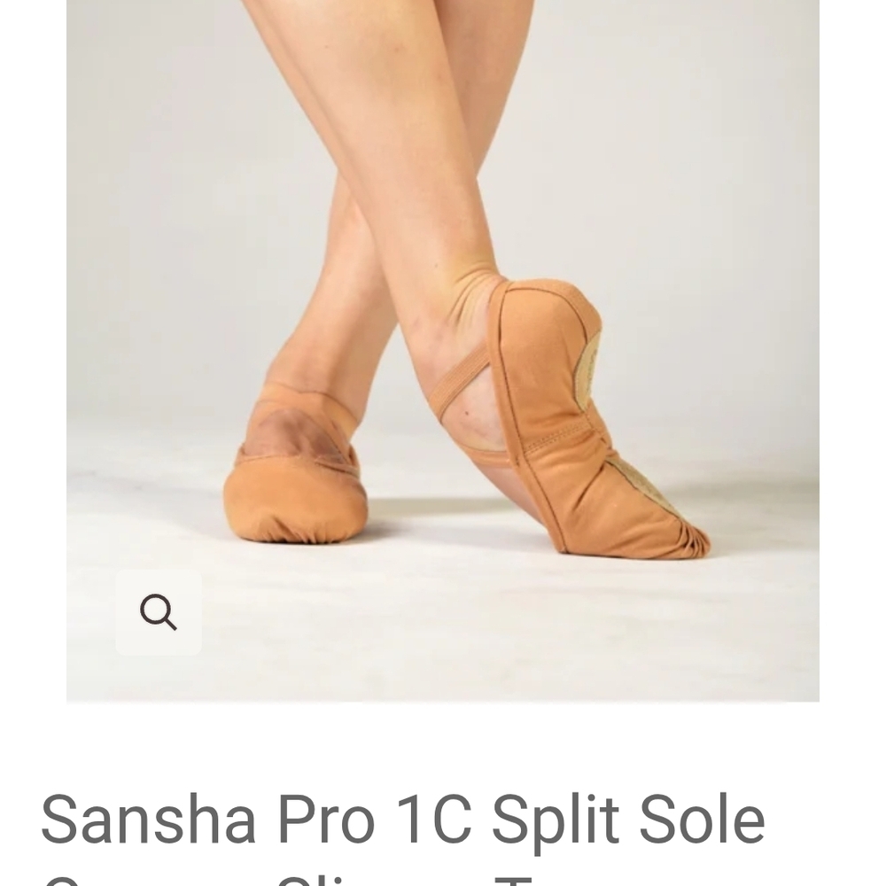 Sansha NWT Sz9 Demi-Pointe Pro 1C Soft Ballet Canvas Tan Shoes 9 M Width (B)